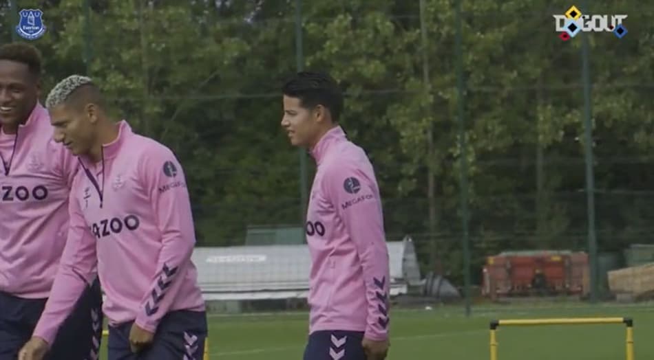 VÍDEO: Allan e James Rodríguez treinam pela primeira vez no Everton