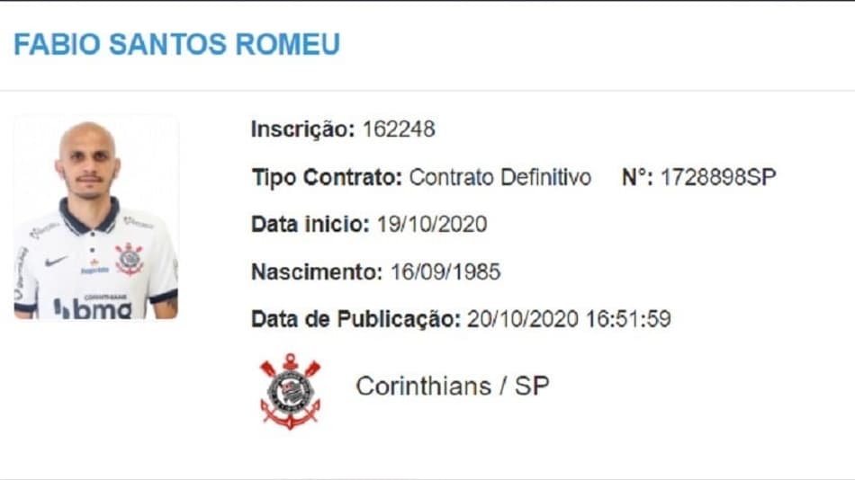 Fábio Santos aparece no BID e pode reestrear pelo Corinthians na quarta
