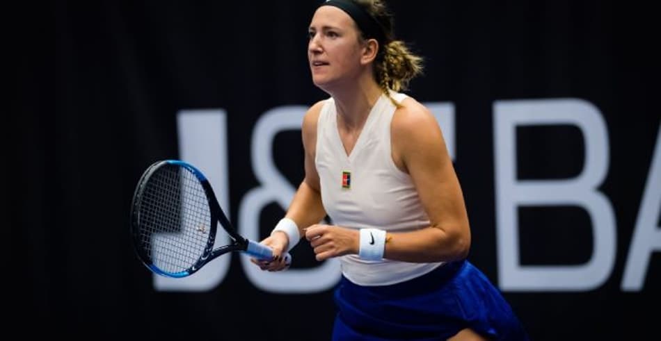 Victoria Azarenka em ação no WTA de Ostrava 2020