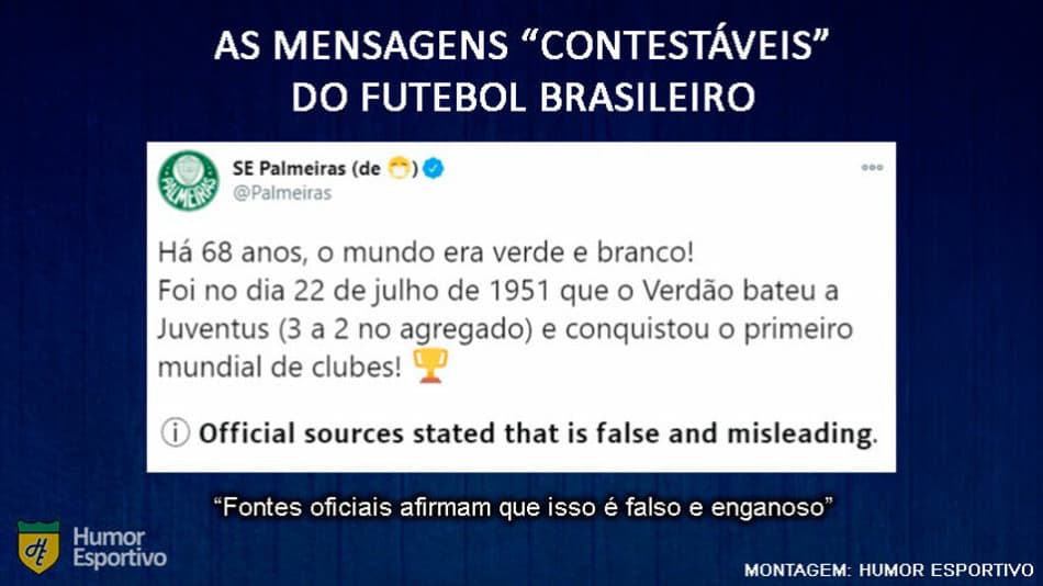 Mensagem de alerta! Veja publicações "contestáveis" do futebol brasileiro