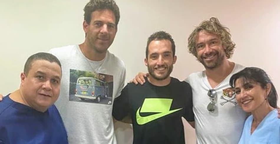 Del Potro inicia tratamento no Brasil e recebe visita de Lugano