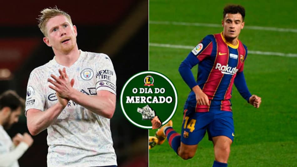 De Bruyne perto de renovar com o City e Barcelona quer vender Coutinho… Veja o Dia do Mercado