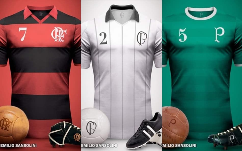 Designer argentino mostra como ficariam as camisas dos clubes em versões clássicas
