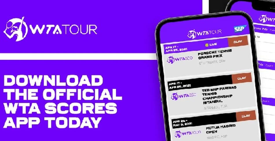 Tênis feminino lança seu aplicativo de live scores