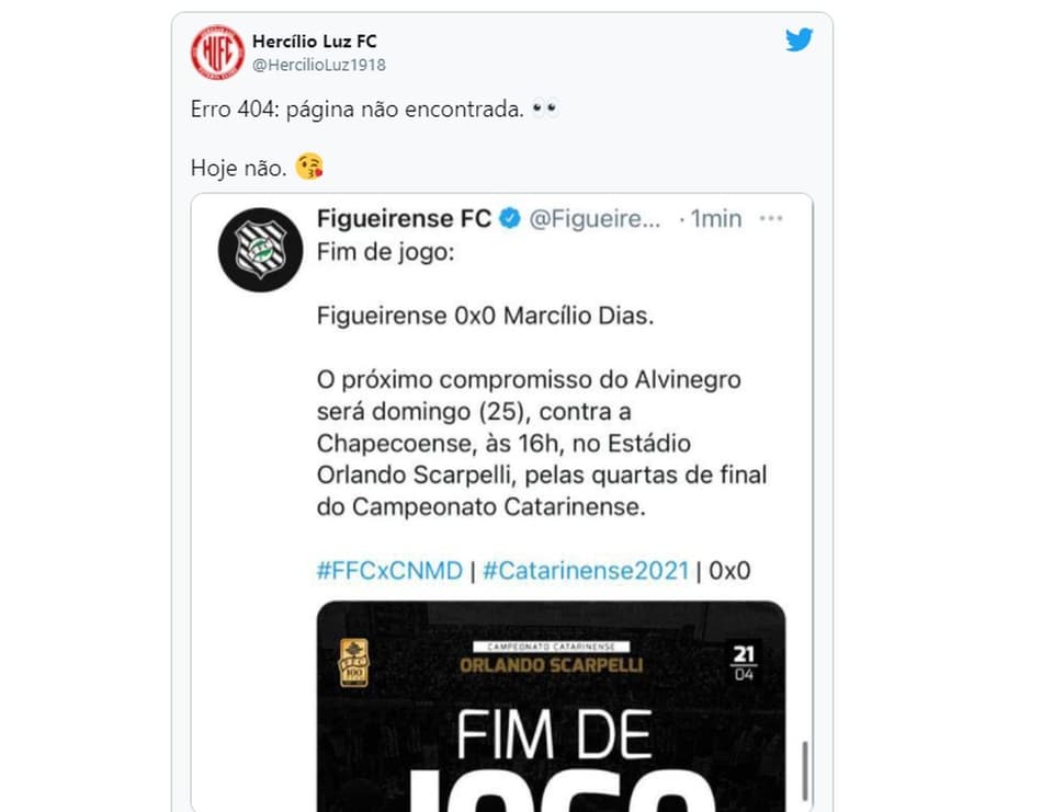 Figueirense faz post celebrando classificação no Estadual, acaba eliminado e rivais tiram onda