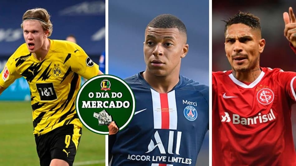 Clube inglês entra na briga por Mbappé, Guerrero de saída do Internacional e futuro de Haaland… Veja o Dia do Mercado