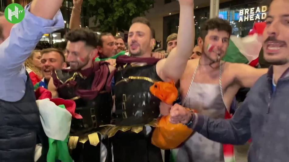 Torcedores da Itália fazem a festa em Wembley após vaga na final da Eurocopa; confira o vídeo