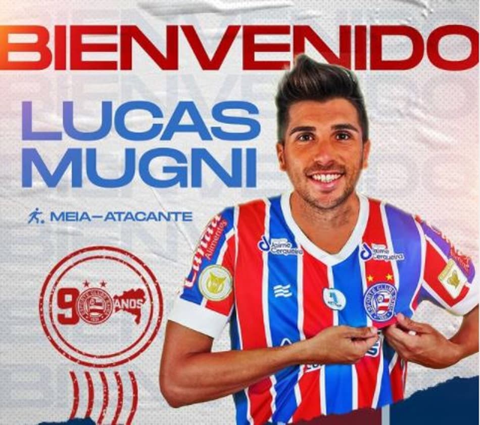 Bahia confirma a chegada do meia Lucas Mugni