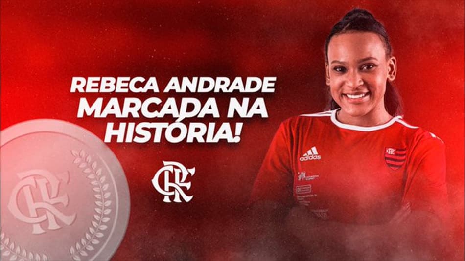 É do Flamengo! Rubro-negros enaltecem Rebeca Andrade após medalha de prata nos Jogos Olímpicos