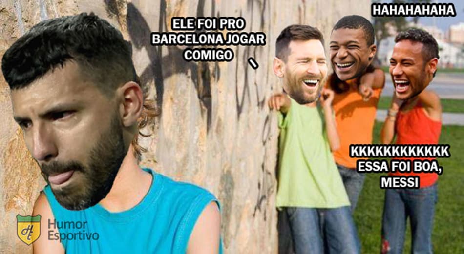 Agüero vira piada na web após saída de Messi do Barcelona; confira os melhores memes