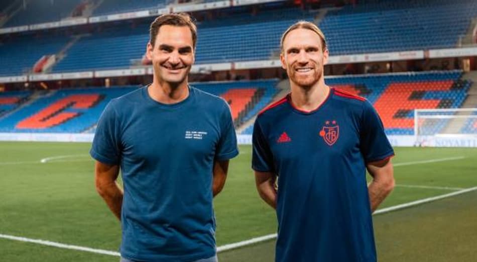 Roger Federer no estádio do FC Basel