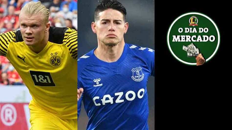 Haaland entra na mira do Liverpool, James Rodríguez atrai interessados, David Luiz é do Flamengo… O fim de semana do Mercado