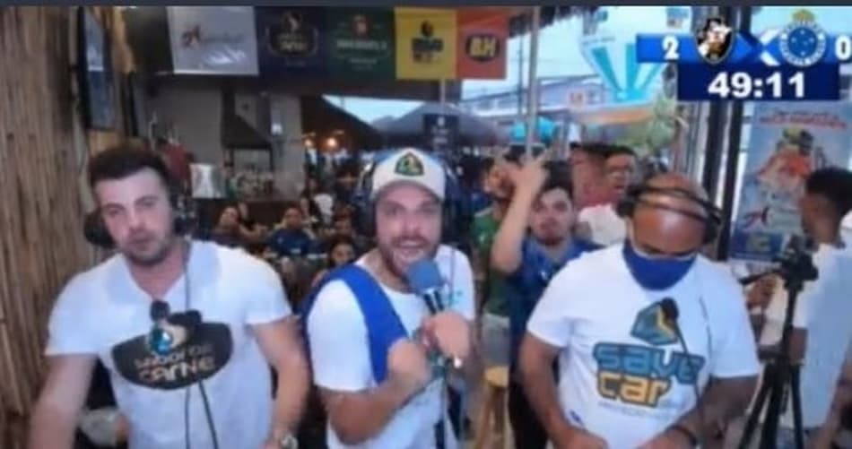 Gafe da Globo engana narrador, que perde a cabeça após gol do Cruzeiro: 'Pega a bola e vai para p… do meio