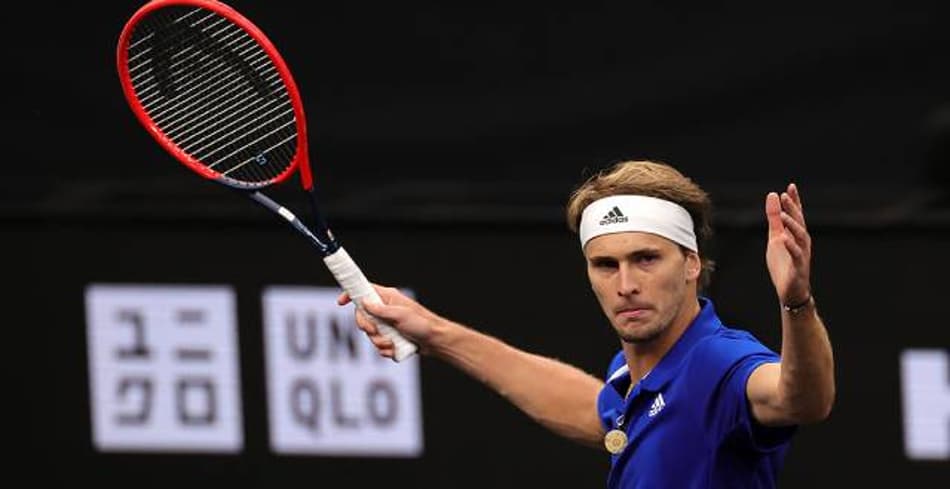 Alexander Zverev vibra após pontaço pela Laver Cup
