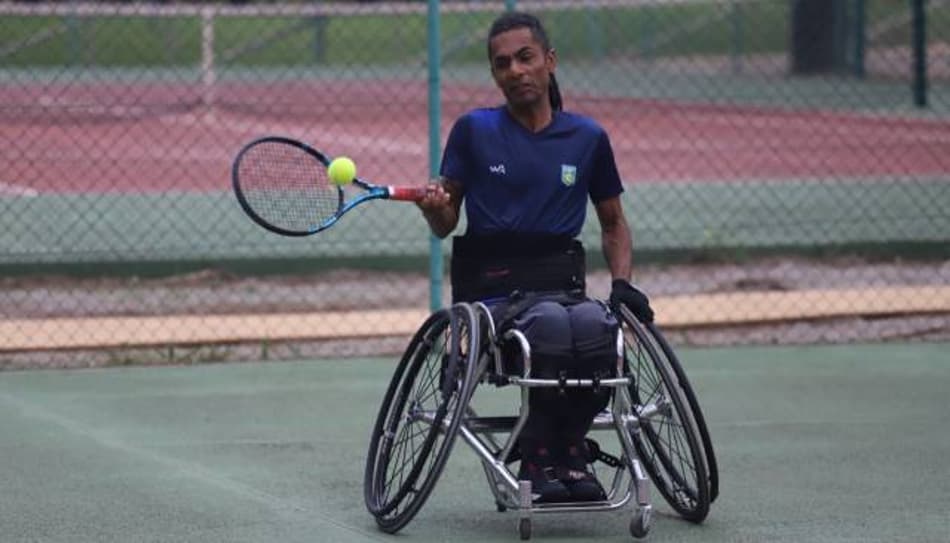 Ymanitu Silva em ação no Mundial do Tênis em Cadeira de Rodas