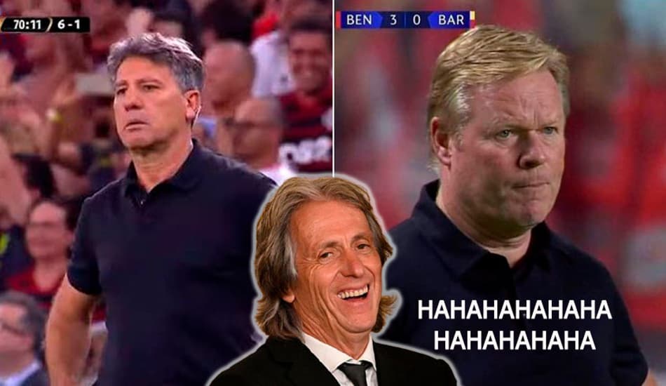 Efeito Jesus? Koeman é comparado a Renato Gaúcho em derrota do Barcelona para o Benfica; veja memes