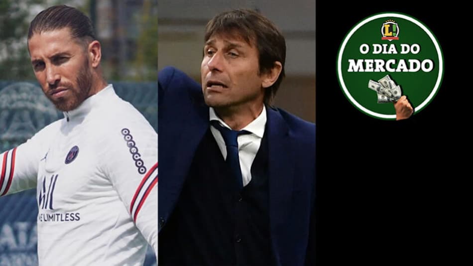 PSG pode rescindir com Sergio Ramos, Antonio Conte se aproxima do Tottenham, Real Madrid planeja renovar com Vini Jr… O Dia do Mercado!
