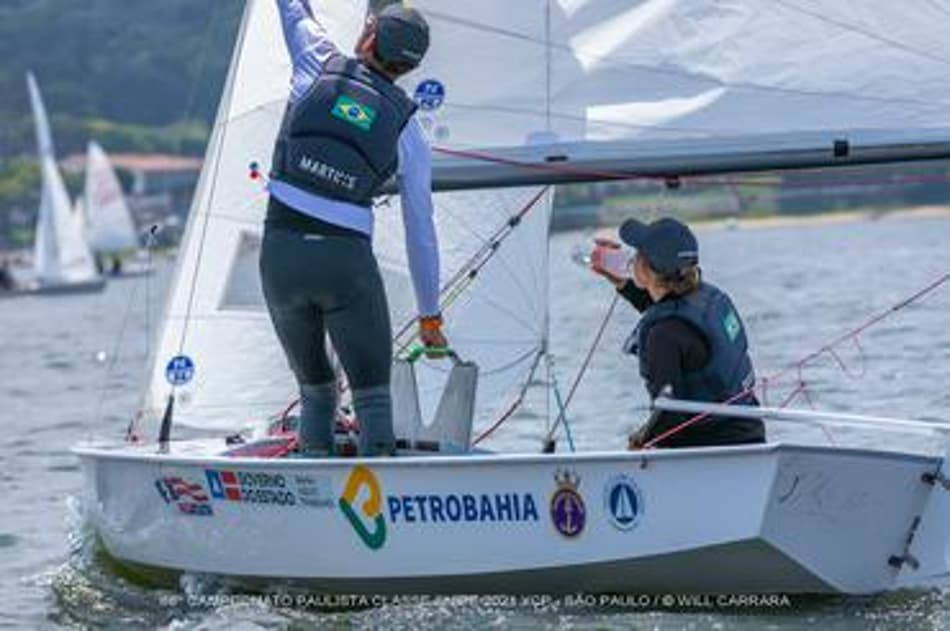 Juliana Duque e Rafael Martins venceram o Campeonato Paulista de Snipe 2021 (Foto: Will Carrara)