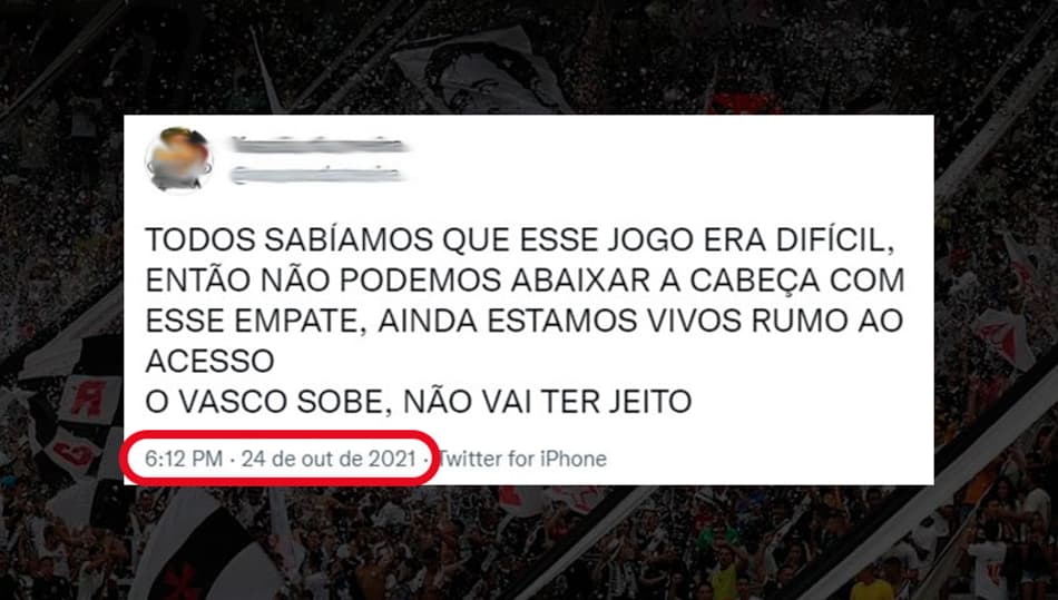 TBT: relembre tweets recentes de vascaínos afirmando que “o Vasco sobe”