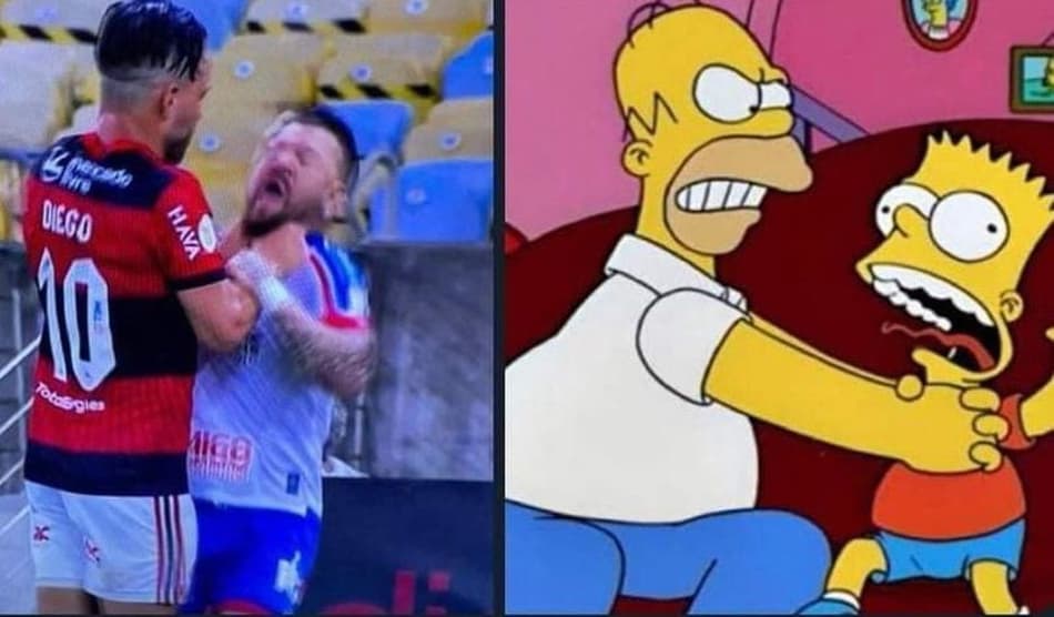 Diego Ribas e Rossi viram meme após cena de expulsões em Flamengo x Bahia; veja montagens