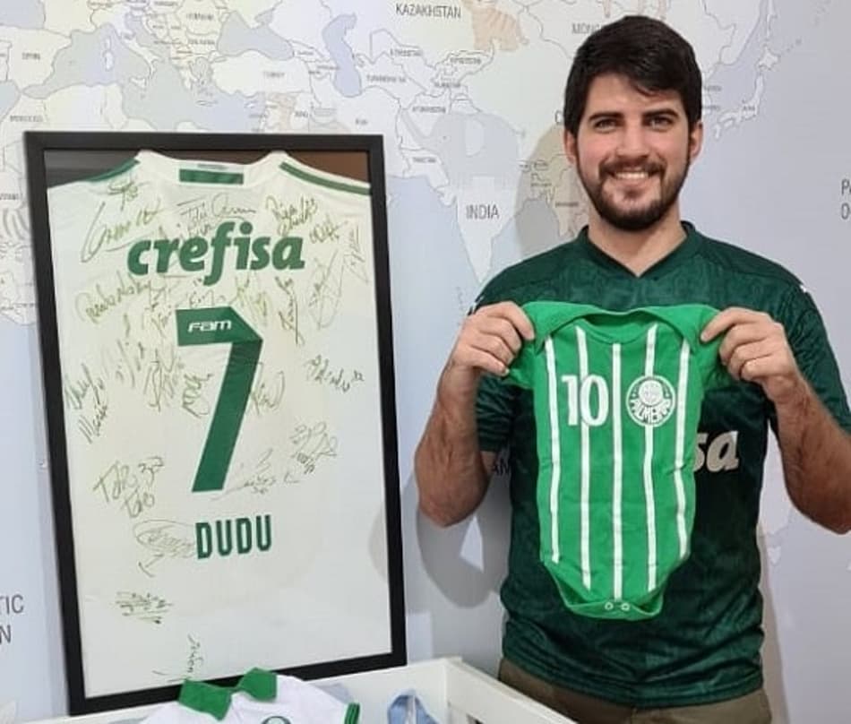 Torcedor do Palmeiras homenageia Dudu com nome do filho, que pode nascer perto da final da Libertadores