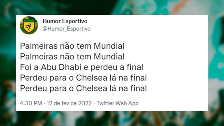Musiquinha provocativa ao Palmeiras ganha novas versões após derrota no Mundial; confira