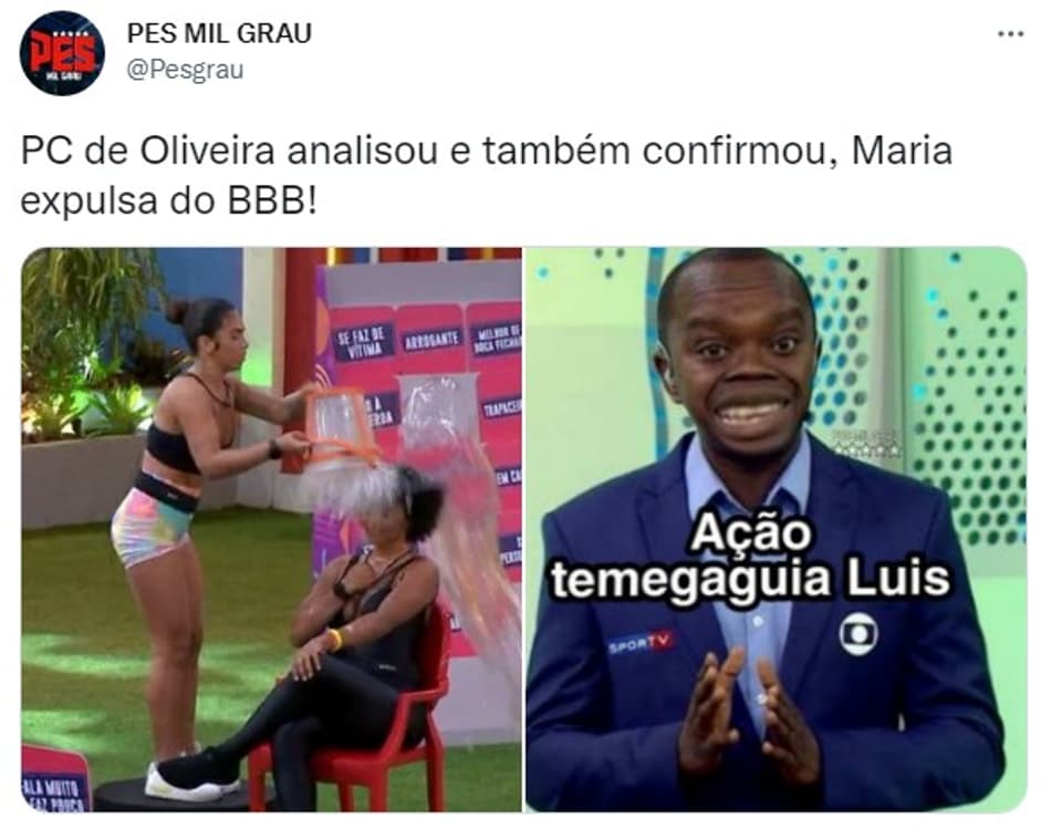 Maria é expulsa do BBB e web faz memes relacionados ao esporte: 'Vermelho após dois amarelos'