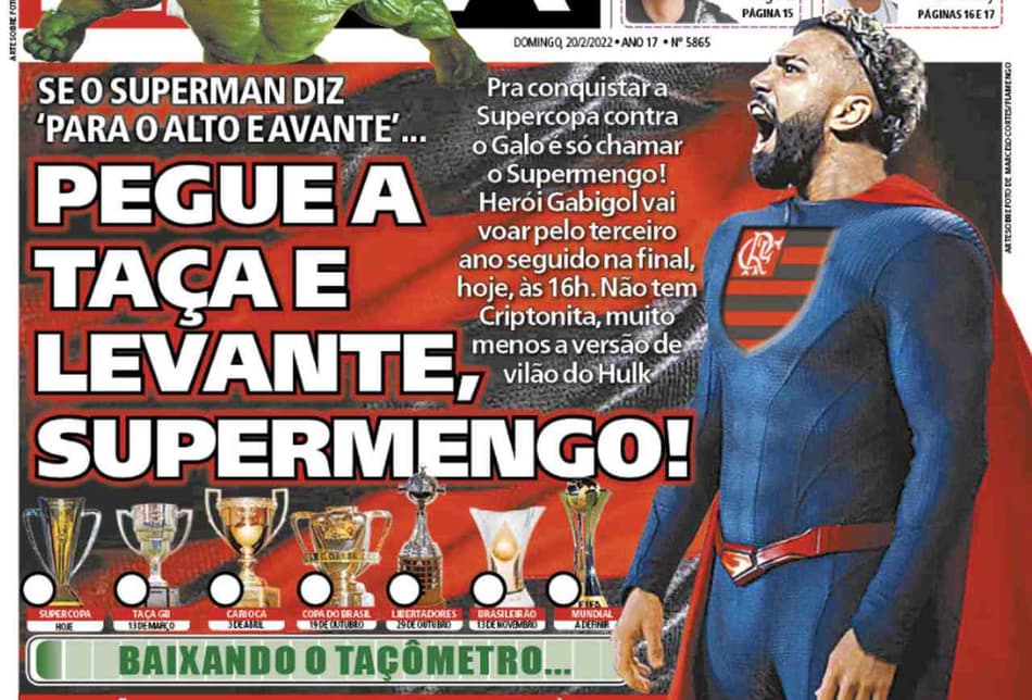 Jornal carioca zoa própria capa com ‘Super Flamengo’ e faz piada com resultado da final da Supercopa
