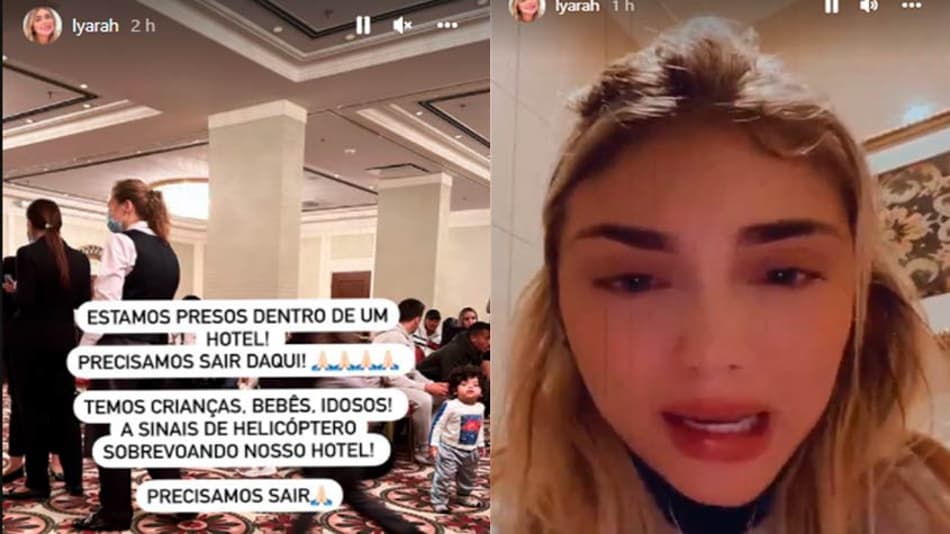 Esposa de Maycon chora e fala de 'situação desesperadora' na Ucrânia: 'Estamos presos no sótão do hotel'