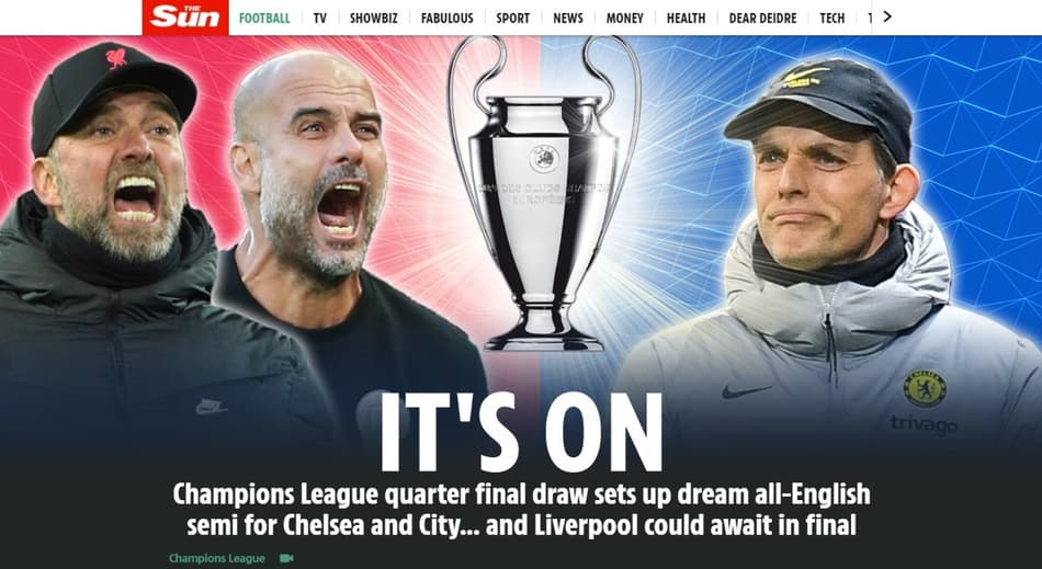 Confira a repercussão do sorteio das quartas de final da Champions League na imprensa internacional