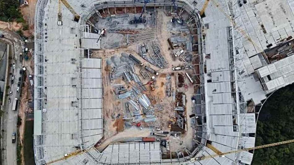 Dois anos de obras da Arena MRV: veja fotos da construção do estádio do Atlético Mineiro