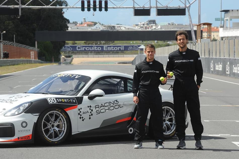 Diego Schwartzman e João Sousa dão voltinha em Porsche GT3 no circuito de Estoril