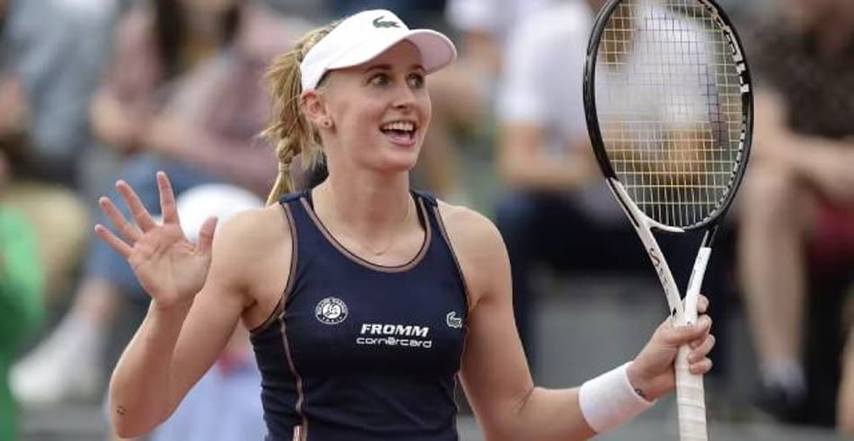 Jil Teichmann vibra em partida em Roland Garros