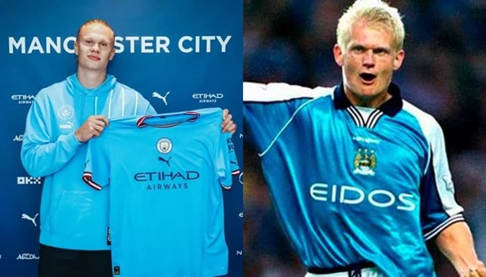 VÍDEO: Haaland reage a vídeos antigos de seu pai jogando pelo Manchester City