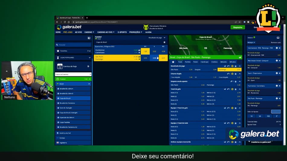 Nettuno dá dicas de apostas para duelos “Rio-SP” na Copa do Brasil