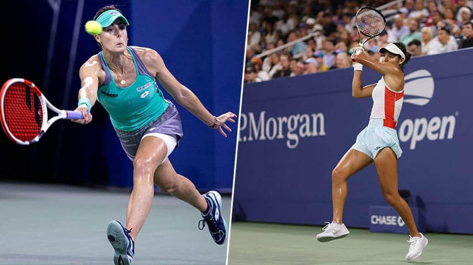 Montagem Emma Raducanu e Alize Cornet