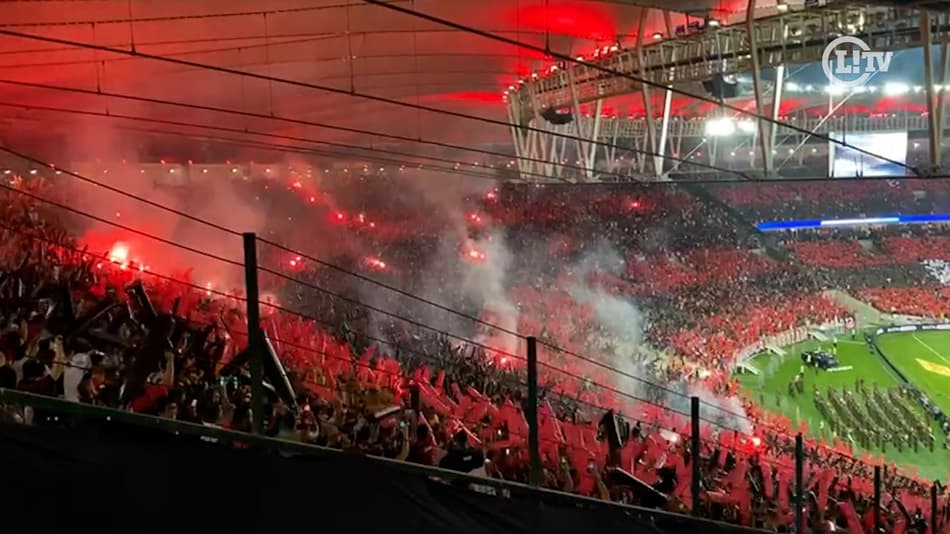 VÍDEO: Veja o mosaico e a festa da torcida do Flamengo para jogo contra o Vélez pela Libertadores