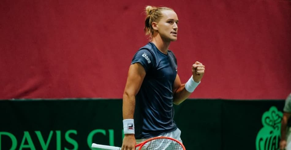 Rafael Matos durante a Copa Davis