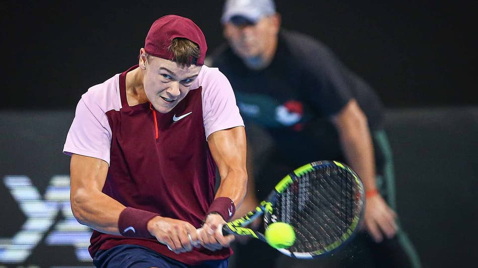 Holger Rune em ação no ATP 250 de Sofia
