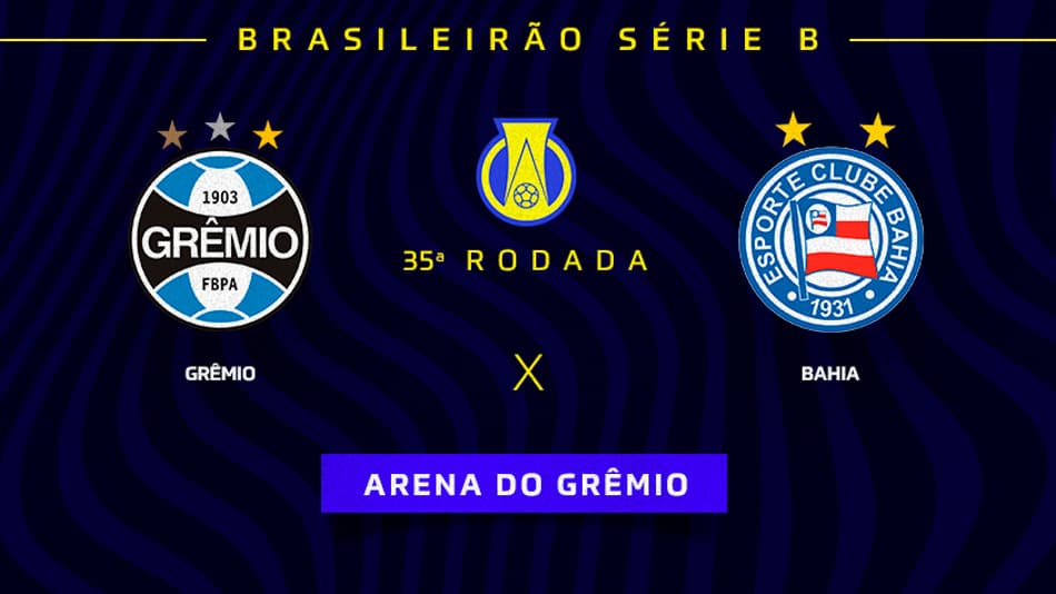 Grêmio x Bahia: onde assistir, prováveis times e desfalques no jogo pela Série B