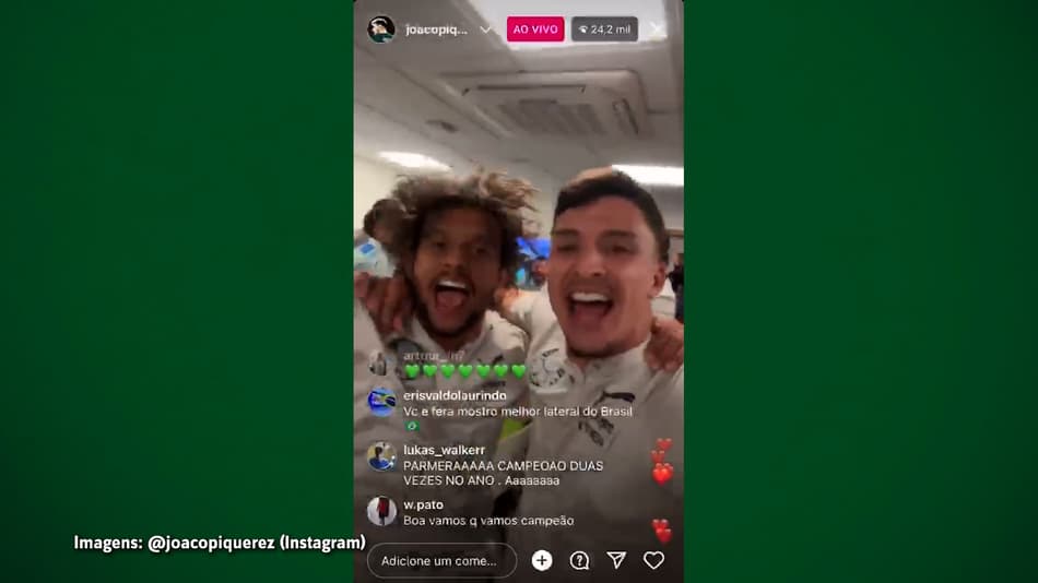 É Hendeca! Jogadores do Palmeiras comemoram título do Brasileirão