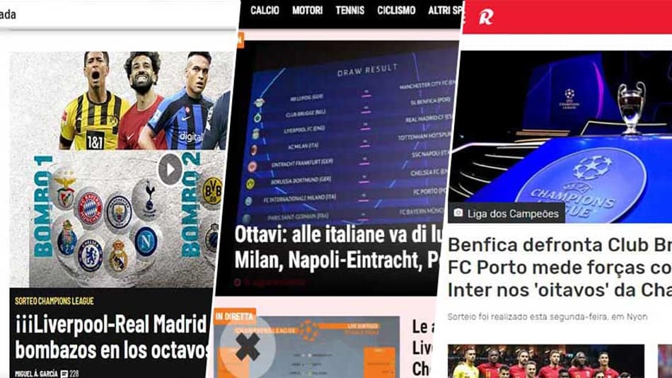 Confrontos definidos! Repercussão internacional do sorteio da Champions League