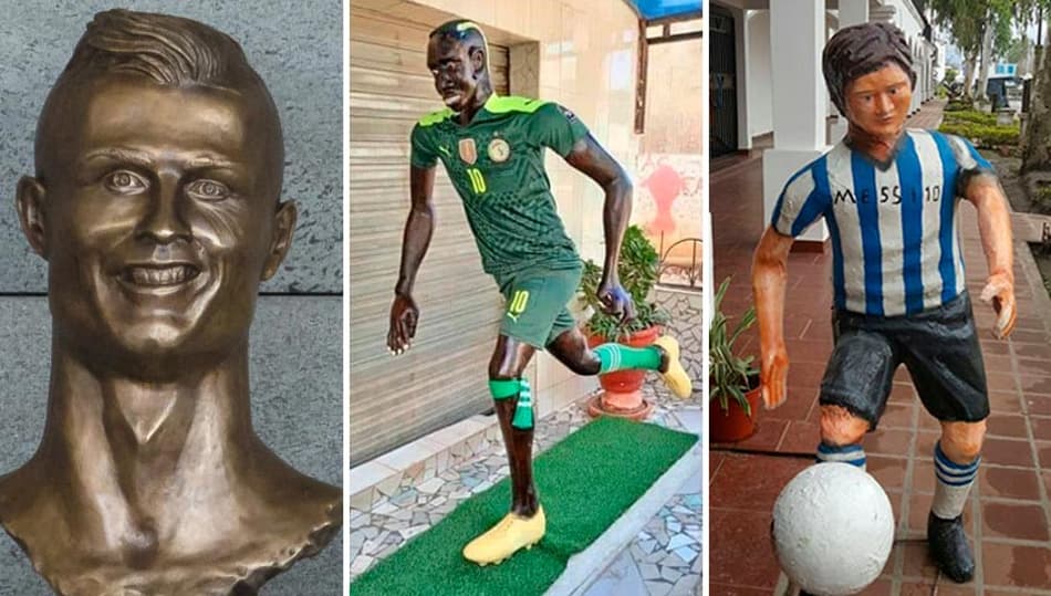 Estátua de Sadio Mané viraliza e é mais uma a virar meme na web