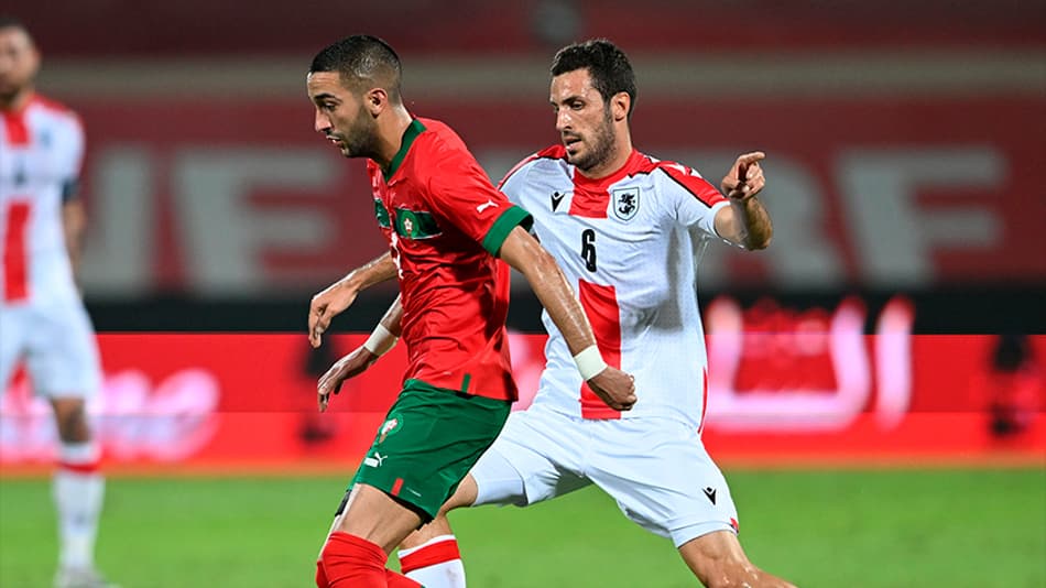 Com golaço de antes do meio de campo, Marrocos goleia a Geórgia em amistoso antes da Copa