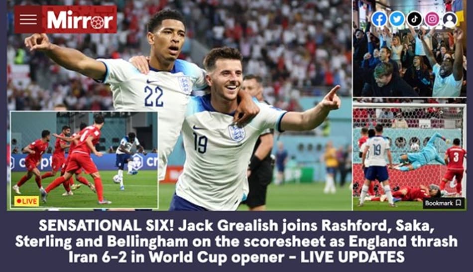 Euforia inglesa ganha destaque: imprensa internacional repercute segunda de Copa do Mundo