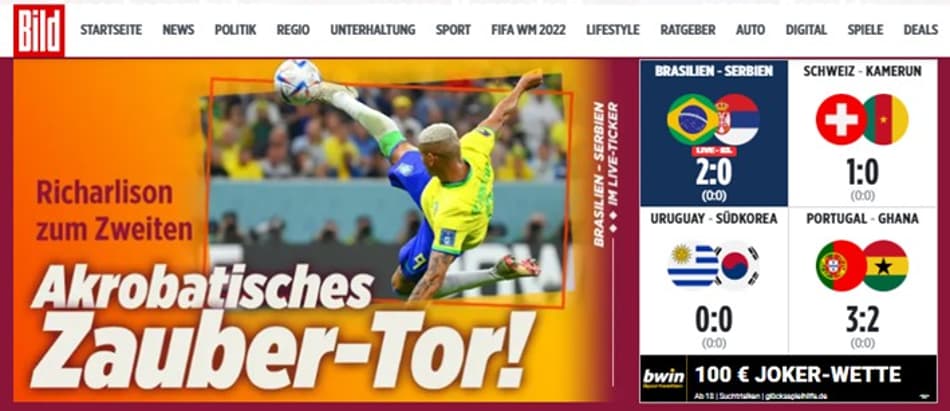 ‘Acrobático’ e ‘mágico’: Imprensa internacional repercute estreia do Brasil na Copa do Mundo