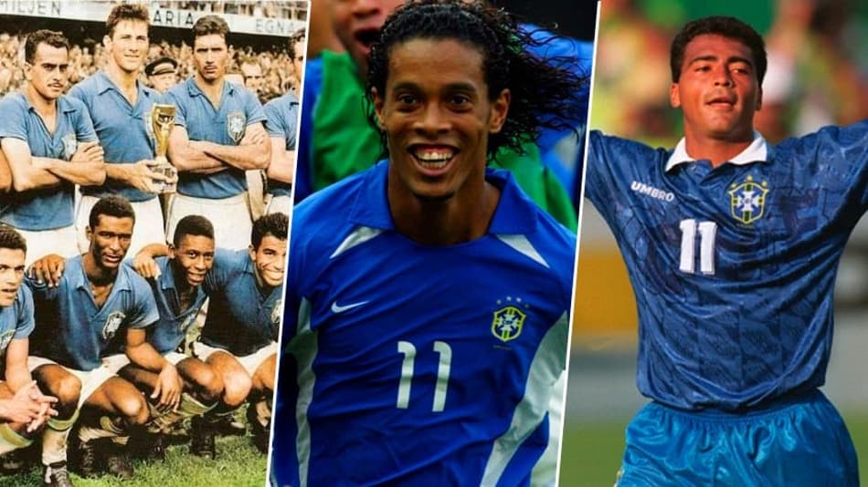 O Brasil vai vestir azul! Veja o retrospecto da Seleção com o uniforme reserva em Copas do Mundo