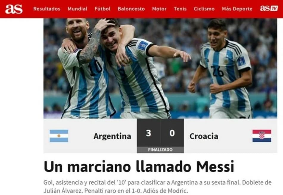 ‘Um marciano chamado Messi’: imprensa exalta exibição que classificou a Argentina à final da Copa
