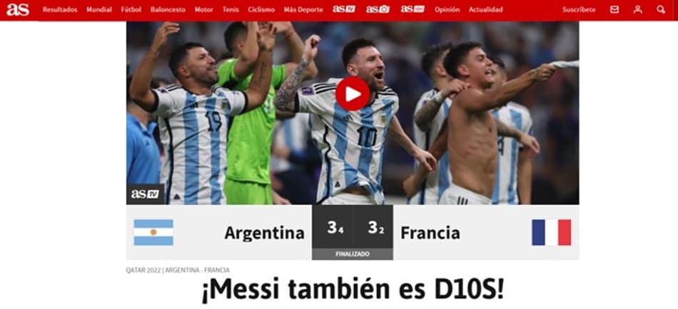 ‘Messi também é Deus’: imprensa internacional repercute Argentina Campeã do Mundo