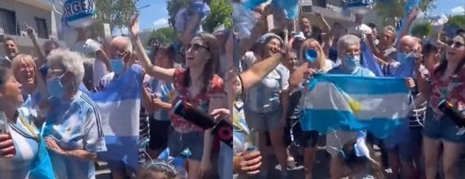 VÍDEO: Amuleto da sorte da Argentina, senhora de 76 anos comemora tri mundial